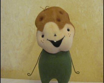 Anthropomorphic potato Doll Food Farmhouse garden Whimsical cottage chic kitchen shabby primitive creepy cute country decor Farm Quirky