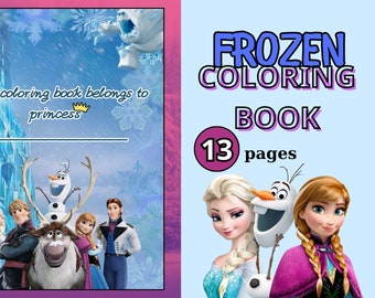 Libro da colorare Frozen per bambini: 14 pagine stampabili (PDF)