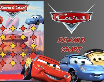 Cars Reward Chart, Mcqueen Reward Chart, Lightning McQueen Reward Chart