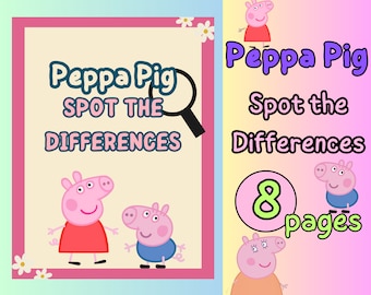 Peppa Pig Zoek de verschillen | Afdrukbare pdf met activiteiten voor kinderen