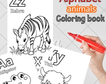 Alphabet Animals Coloring Book – ABCs Educational Activity (PDF)