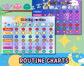 Morning & Night Routine Chart for Kids | Printable Chore Chart PDF