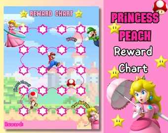 Princess Peach Reward Chart: Personalized Kids Chore Chart (PDF)