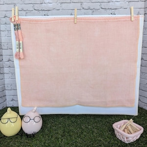 Peachy Keen Hand Dyed Fabric for Cross Stitch, Aida and Linen