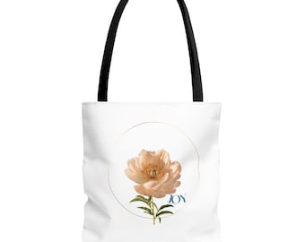 Peony Print Tote Bag: Stylish Durable Everyday Bag