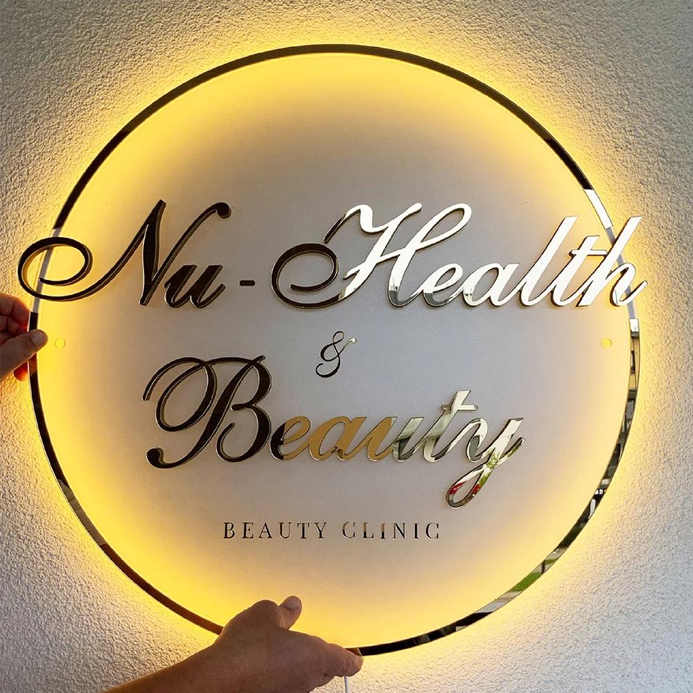 Customisable Round LED Acrylic Sign - Personalised Glowing Wedding/home ...