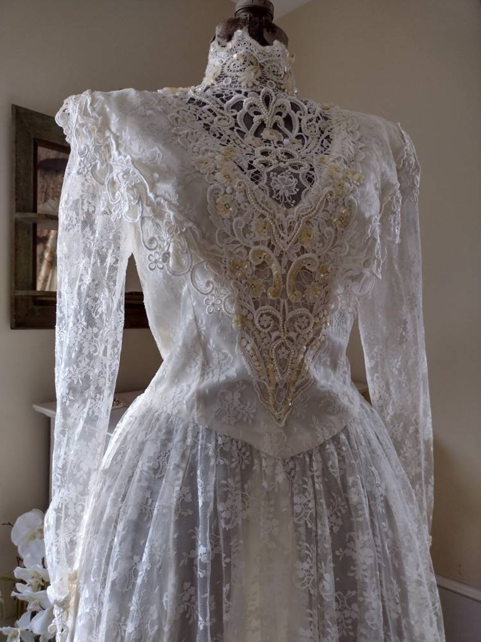 1980s Jessica Mcclintock Victorian Revival Vintage Dress . Wedding 1980s Jessica Mcclintock Victorian Revival Vintage Dress . Wedding