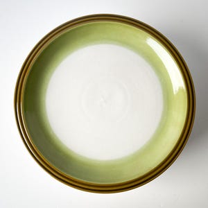Set of 6 Large Vintage Denby Plates in Green 27 cm wide, 1980s Denby Rochester Main Plates, Denby Dinner Plates, Denby Round Plate UK