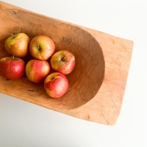 Cuenco rústico vintage de madera tallada a mano, centro de mesa con decoración rústica, cuenco pequeño de granja con asas (Reino Unido)