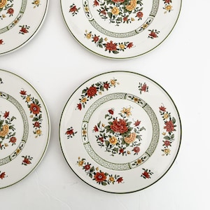 Set of 4 Vintage Summerday Salad Plates by Villeroy & Boch, Vintage German Dessert Plates 22cm, Flower Display Plates, Collectible Plates