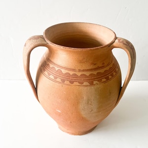 Vintage European Terracotta Vase, Hungarian Fire-Blackened Terracotta Cooking Pot, Vintage Pottery Clay Pot, Antique Vessel, Stoneware Jar