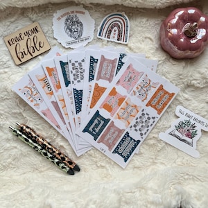 Goodness of God Books of the Bible Tabs with Pretty Gifts for Christian Bible Tab Sticker Jesus Double Sided and Laminated with Adhesive