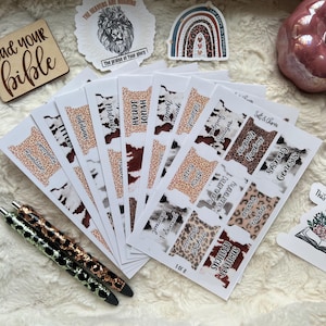 Sound Mind Books the Bible Tabs with Pretty Gifts for Christian Bible Tab Sticker Jesus Double Sided and Laminated with Adhesive