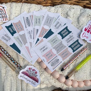 Surrounded Books the Bible Tabs with Pretty Gifts for Christian Bible Tab Sticker Jesus Double Sided and Laminated with Adhesive