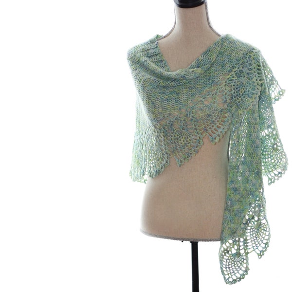 CROCHET PATTERN - Sea Glass Shawl - Instant Download (PDF)