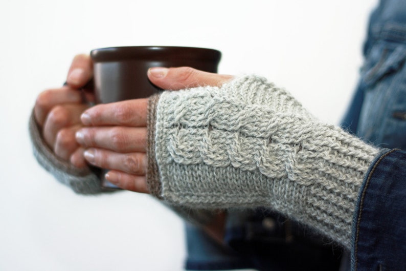 CROCHET PATTERN Entwined Fingerless Mitts Instant Download PDF image 4