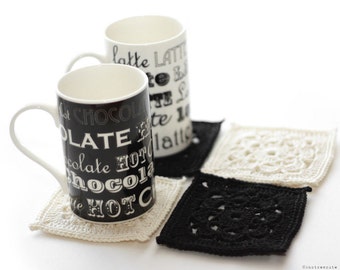 CROCHET PATTERN - Coffee Shop Coasters - Instant Download (PDF)