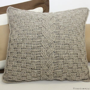 CROCHET PATTERN - Aran Accent Pillow - Instant Download (PDF)