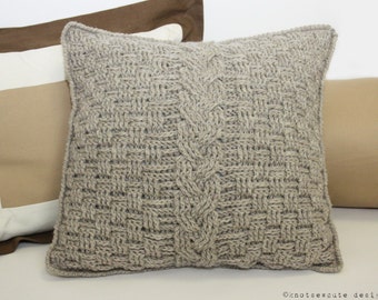 CROCHET PATTERN - Aran Accent Pillow - Instant Download (PDF)