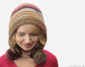 CROCHET PATTERN - Simple Pompom Hood - Instant Download (PDF)