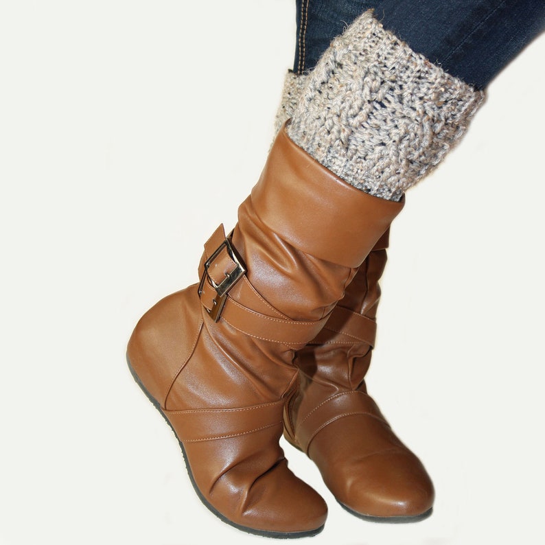 CROCHET PATTERN Cabled Boot Cuffs Instant Download PDF image 2