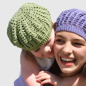 CROCHET PATTERN - Girl&#39;s Cotton Tam - Instant Download (PDF)