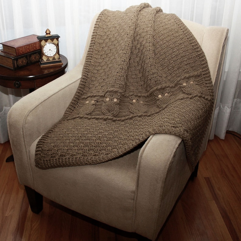 CROCHET PATTERN Night Owl Decorative Throw Instant Download PDF image 2