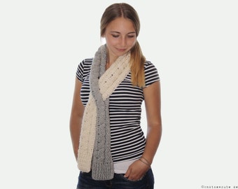 CROCHET PATTERN - Cabled Keyhole Scarf - Instant Download (PDF)