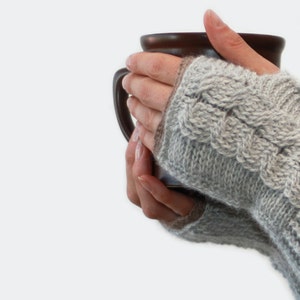 CROCHET PATTERN Entwined Fingerless Mitts Instant Download PDF image 5