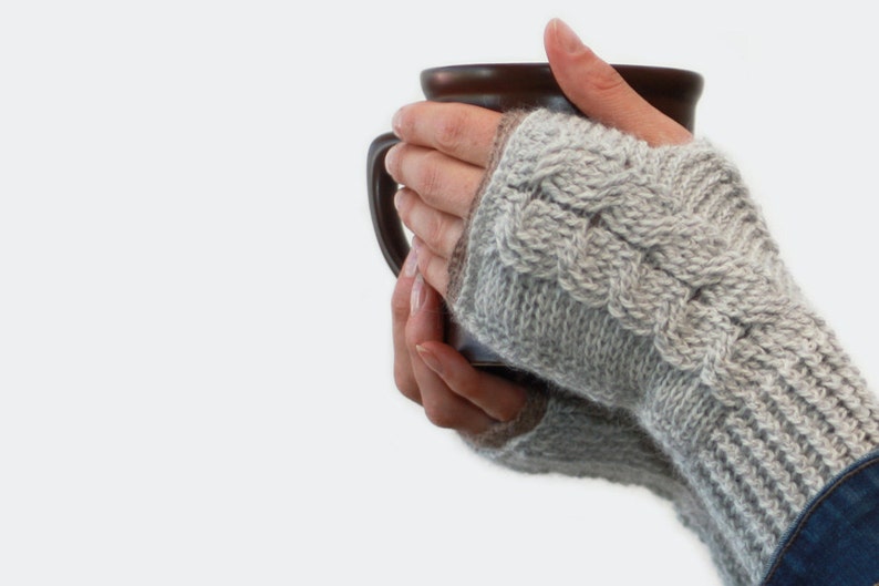 CROCHET PATTERN Entwined Fingerless Mitts Instant Download PDF image 5