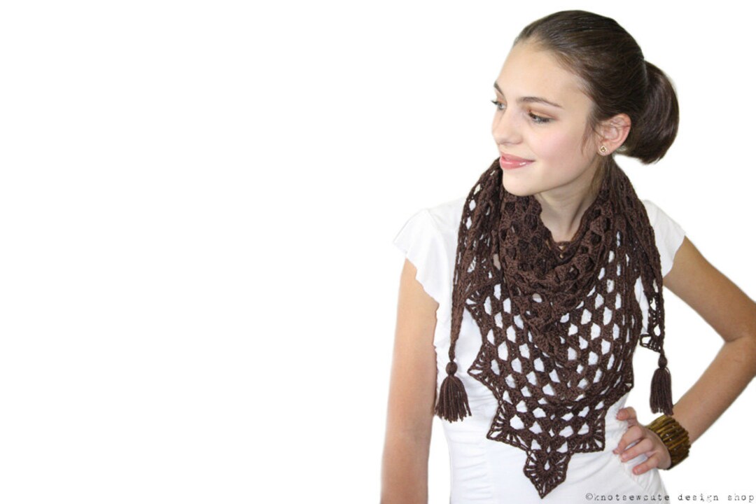 CROCHET PATTERN - Pretty Triangle Scarf - Instant Download (PDF) - Etsy