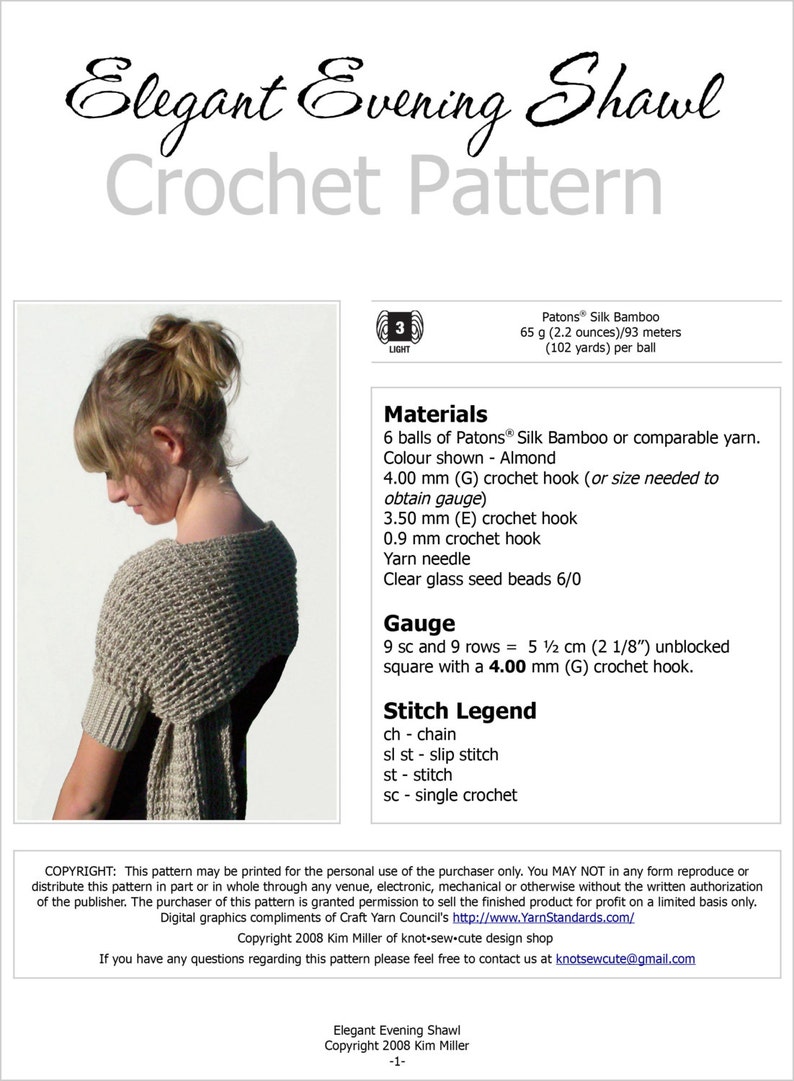 CROCHET PATTERN Elegant Evening Shawl Instant Download PDF image 5