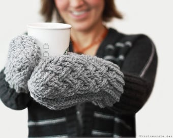 HÄKELANLEITUNG - Crosshatch Handschuhe - Sofort Download (PDF)