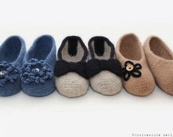 CROCHET PATTERN - Simply Felted Ballet Flats - Instant Download (PDF)