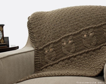 CROCHET PATTERN - Night Owl Decorative Throw - Instant Download (PDF)