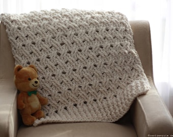 CROCHET PATTERN - Chunky Baby Blanket - Instant Download (PDF)