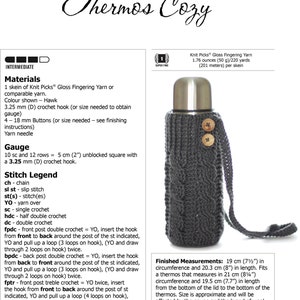 CROCHET PATTERN Thermos Cozy Instant Download PDF image 5