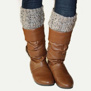 CROCHET PATTERN Cabled Boot Cuffs Instant Download PDF image 3