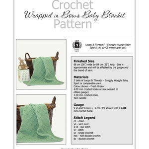 CROCHET PATTERN Wrapped in Bows Baby Blanket Instant Download PDF image 5