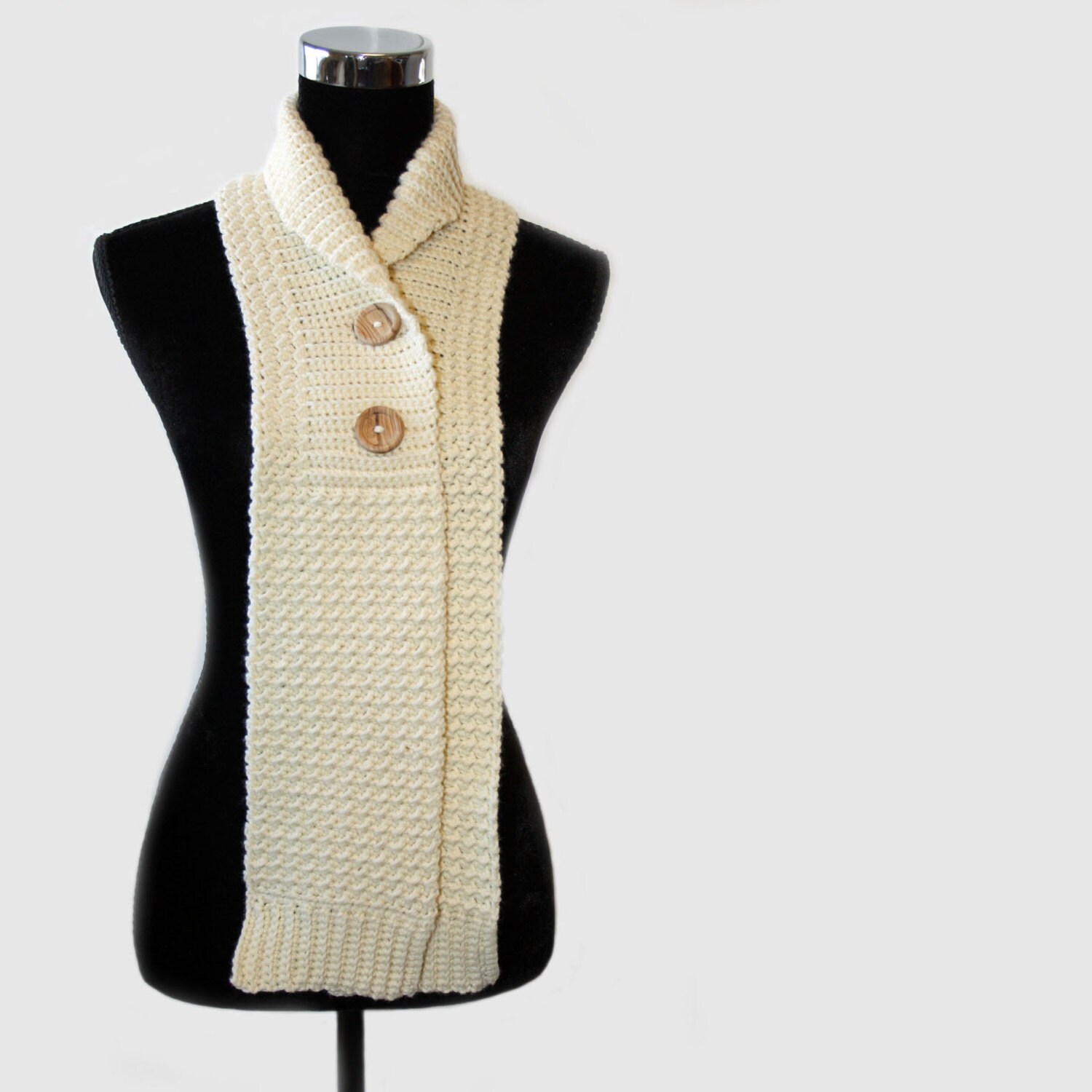 CROCHET PATTERN - Button Scarf - Instant Download (PDF) - Etsy