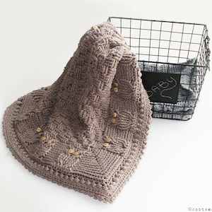 MOTIF AU CROCHET - Couverture pour bébé "panier de hiboux" - Téléchargement immédiat (PDF)
