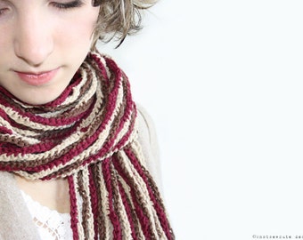 CROCHET PATTERN - Easy Striped Scarf - Instant Download (PDF)