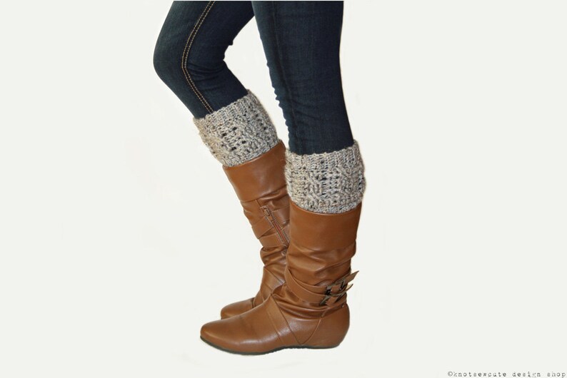 CROCHET PATTERN Cabled Boot Cuffs Instant Download PDF image 1