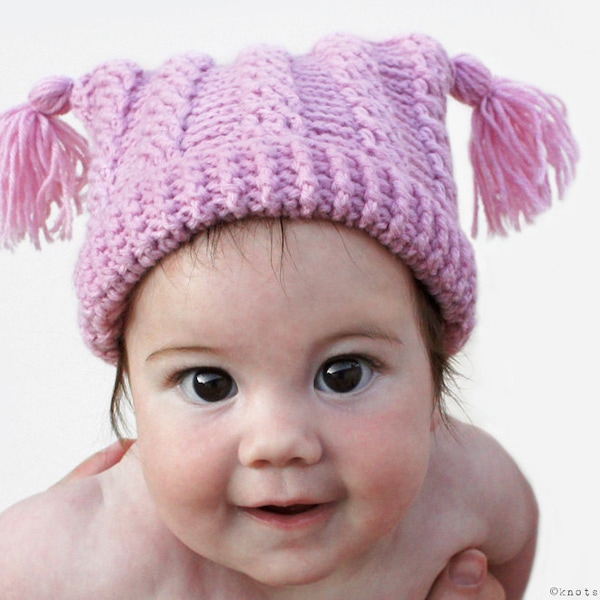 CROCHET PATTERN - Baby Cables Hat - Instant Download (PDF)