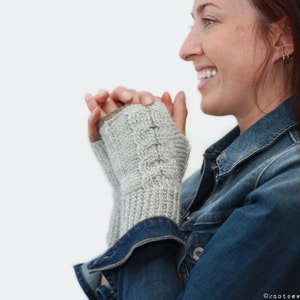 CROCHET PATTERN Entwined Fingerless Mitts Instant Download PDF image 1