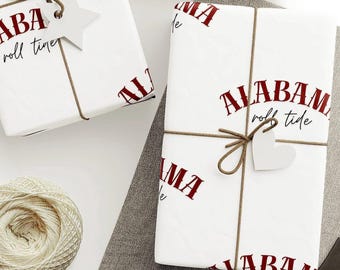 Alabama Roll Tide Wrapping Paper, Eco-Friendly Gift Wrap