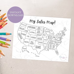 USA Verkaufskarte | USA Karte zum ausdrucken | Verkaufskarte | Meine Verkaufskarte | Sofortdownload | Digitaler Download