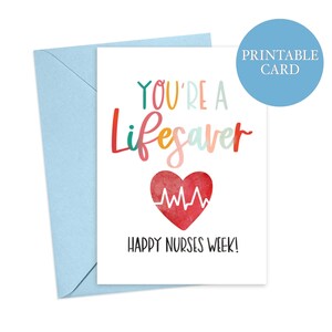 Happy Nurses Week Karte | Nationale Woche der Krankenschwestern | Krankenschwester Karte | Dankeskarte | Krankenschwester Anerkennungskarte | Sofort Download | Druckbare Karte