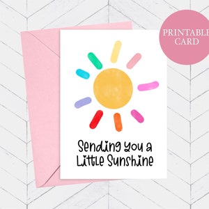 Sending a little Sunshine Card | Printable Card | Thinking of You | Social Distance Card | Just Because Card | Sun Card | Instant Download