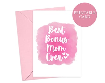 Carte de fête des mères en prime | Cadeau floral belle-mère (téléchargement instantané)